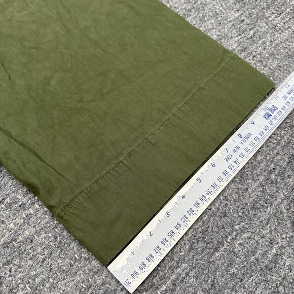 MaEve Anthropologie Colette Wide Leg Crop Pants Women 18 Plus Green Linen Blend - Picture 6 of 11